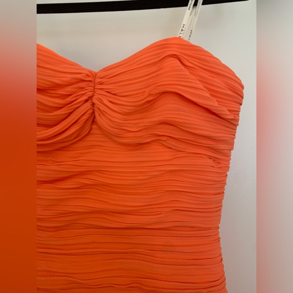 Halston Strapless Georgette Gown - Picture 9 of 11
